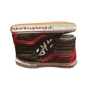 Vans CUSTOM SK8-Hi Canvas Skate Shoes Bedazzle Sparkle 1-1 Sz 9W/7.5M Sneakers